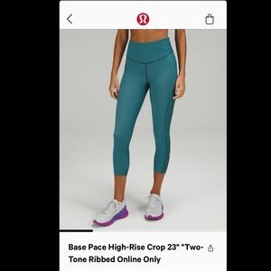 Base Pace High-Rise Tight 25" *Two-Tone Ribbed
Green Jasper/Blue Chill